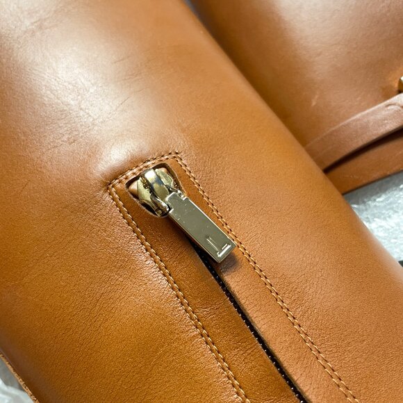 Lafayette 148 Wren Riding Boot in Vachetta Leather Copper EU 37.5 US 7.5 NEW - Picture 8 of 14